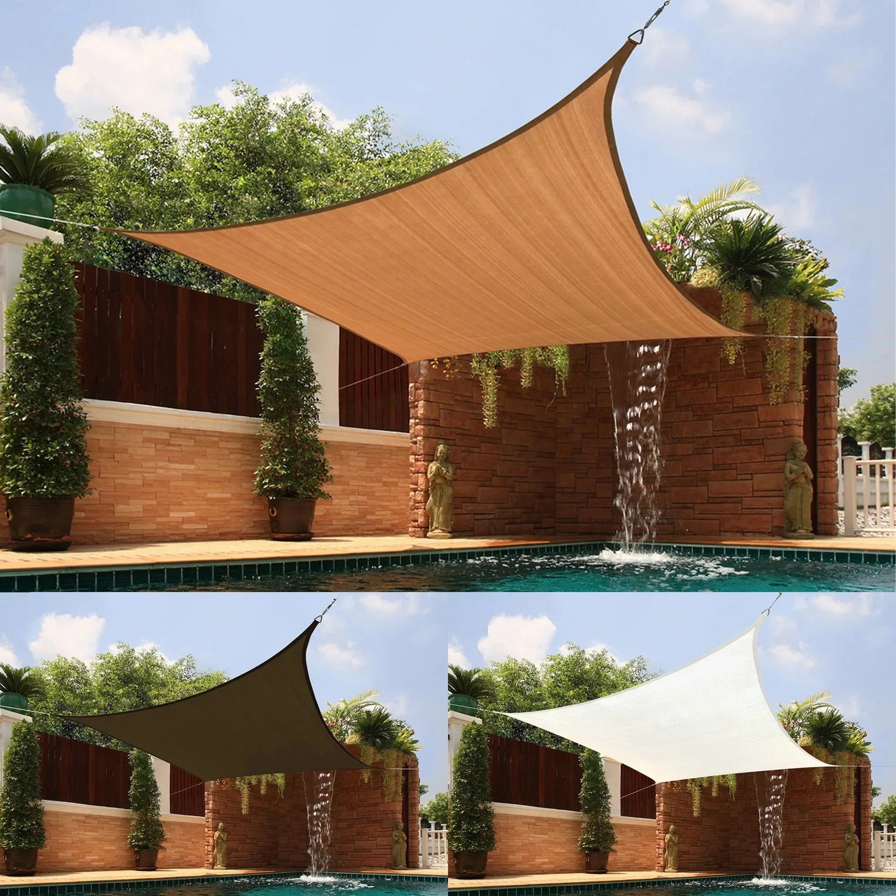 Toldo Portátil Impermeável Flexível e Resistente Com Proteção UV + Kit de Cordas