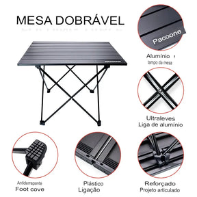 Mesa Para Camping Portátil e Dobrável Montevie