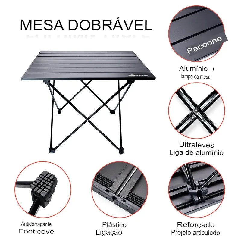 Mesa Para Camping Portátil e Dobrável Montevie