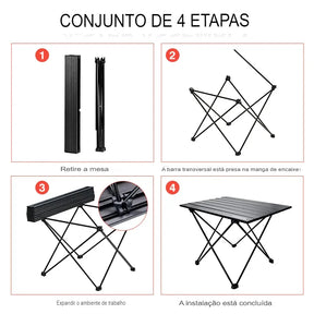 Mesa Para Camping Portátil e Dobrável Montevie