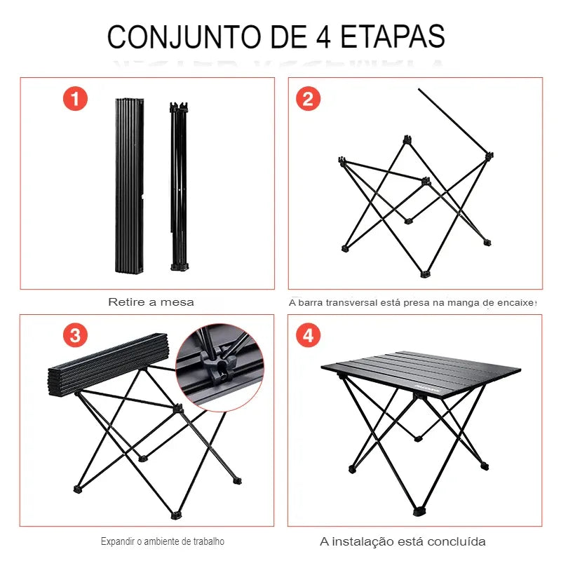 Mesa Para Camping Portátil e Dobrável Montevie